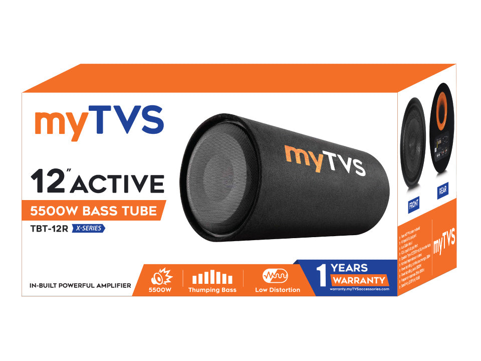 MyTVS TBT-12R X-Series 12 Inches Round Shape Active BassTube with in Built Amplifier