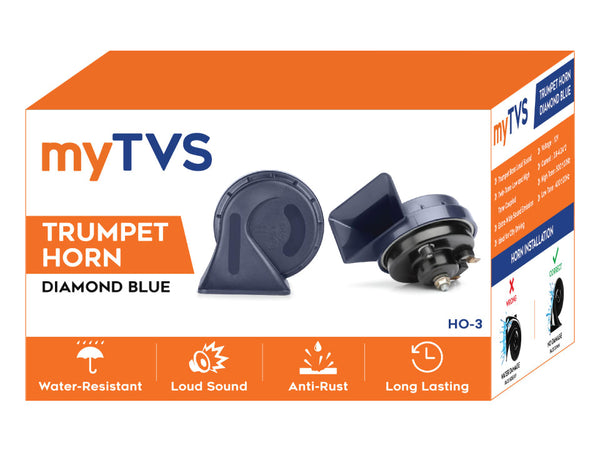 Diamond Blue Twin-Tone Trumpet Car Horn | HO‑3