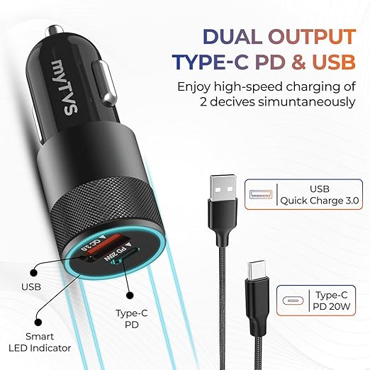 Dual-Port Car Charger + 3-in-1 Cable | TMC‑93