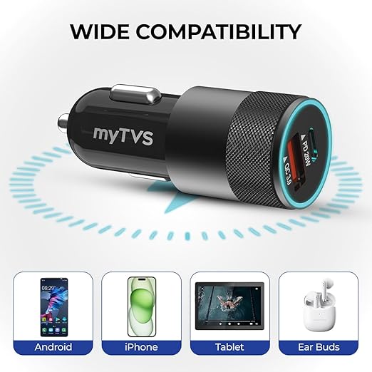 TMC-93 12-24V 38W Dual Output Charger with 3in1 Cable