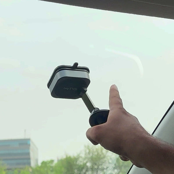 myTVS MH-4 magnetic car mobile holder with the metal arm extended and magnetic head