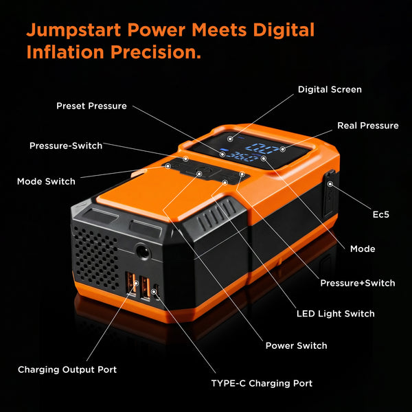 Jump-n-Pump 3-in-1 Jump Starter & Inflator | JS‑1