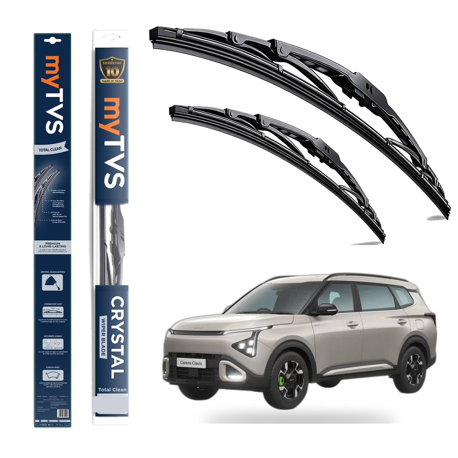 Frameless Wiper Blades for Kia Carens Clavis (24 x 16) — image 2