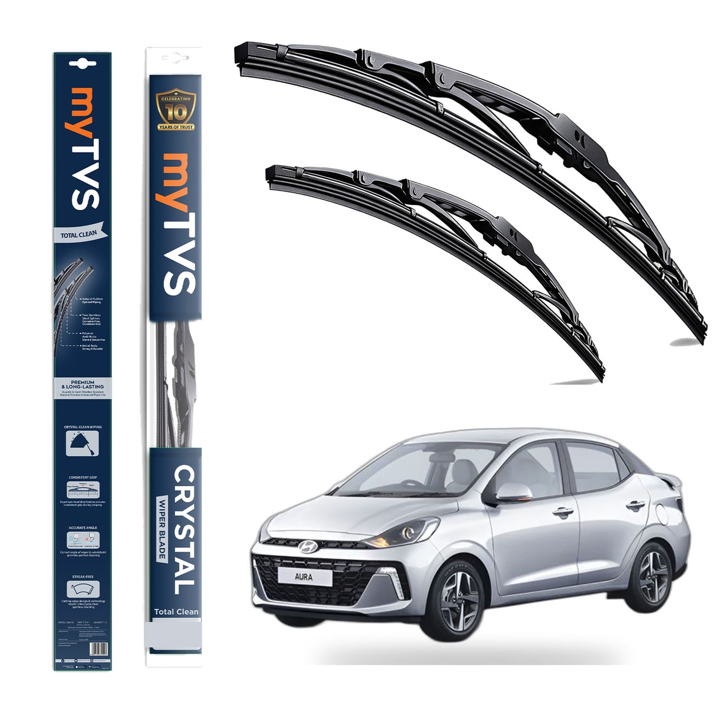 Frameless Wiper Blades for Hyundai Aura (24 x 16) — image 2