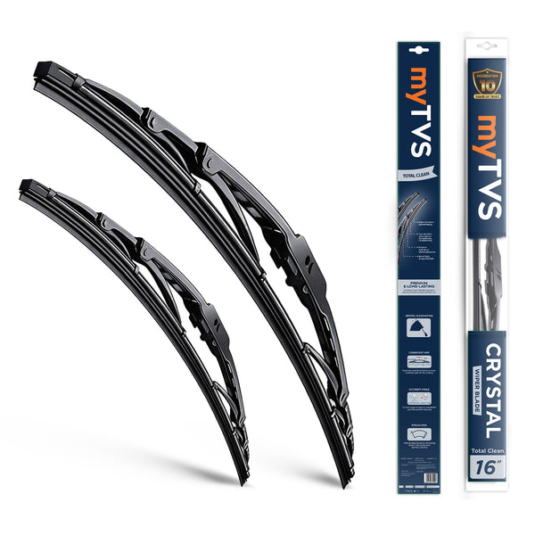 myTVS Metal Wiper Blades - product and packaging