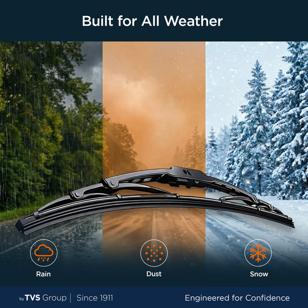 myTVS Metal Wiper Blades - built for all weather - rain dust snow