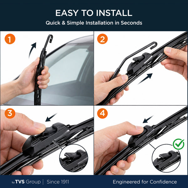 myTVS Metal Wiper Blades - easy to install steps