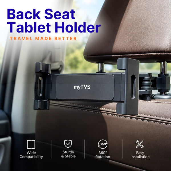 myTVS MH-5 backseat tablet holder — wide compatibility, 360 degree rotation, easy installation