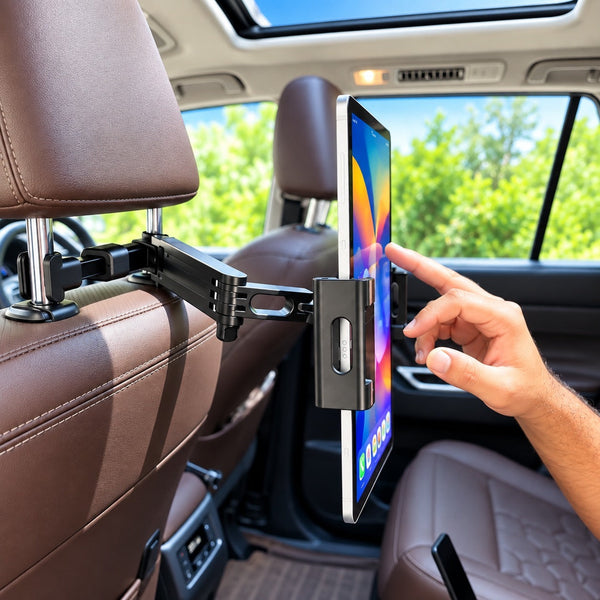 Adjusting a tablet held by the myTVS MH-5 backseat tablet holder