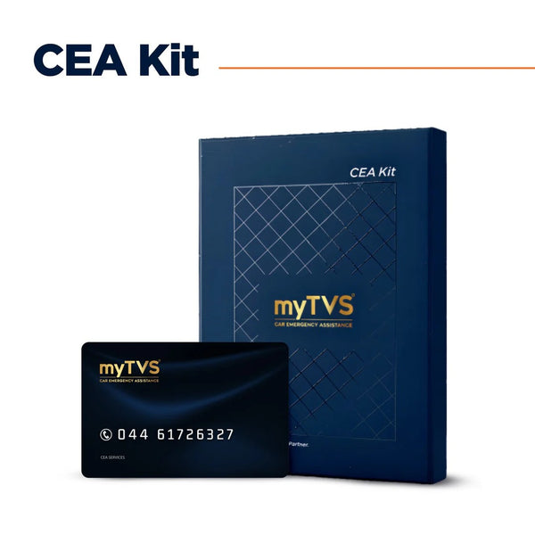 myTVS Car Emergency Assistance CEA Kit box with membership card