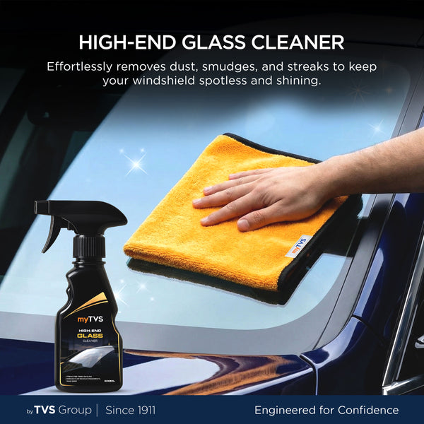 myTVS High-End Glass Cleaner spray bottle for car windshield and window cleaning