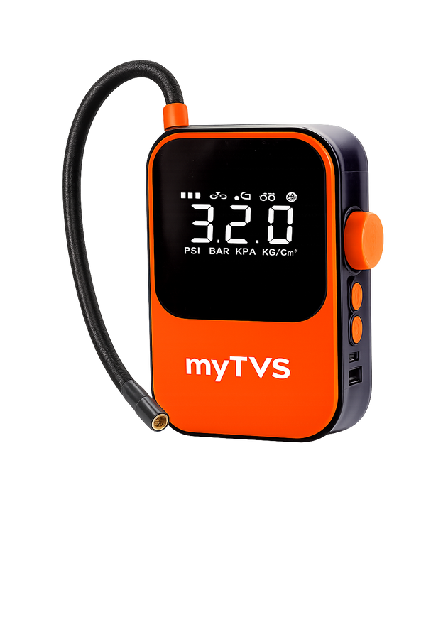 myTVS air Go WT-1 wireless tyre inflator with digital display and 4000 mAh built-in battery
