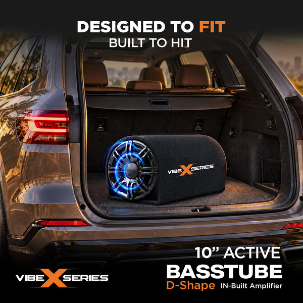 Vibe X 25.4 cm (10") D-Shape Active Bass Tube fitted in a car boot