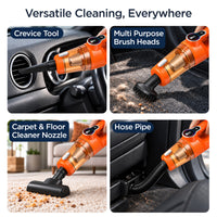 myTVS Pull Ultra Wireless & Wired Vacuum Cleaner – crevice tool, brush head, floor nozzle and hose pipe