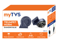 Diamond Blue Twin-Tone Trumpet Car Horn | HO‑3