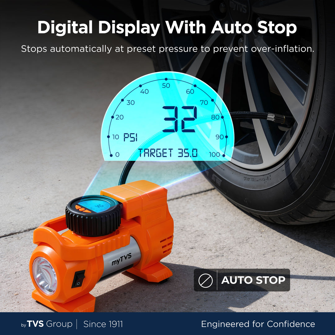 myTVS TI-88 Air Thunder Digi | Digital Heavy Duty Tyre Inflator