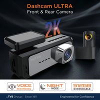 Dash Cam for Car Front & Rear by myTVS DVR-02 Wi-fi 1 Yr Warranty