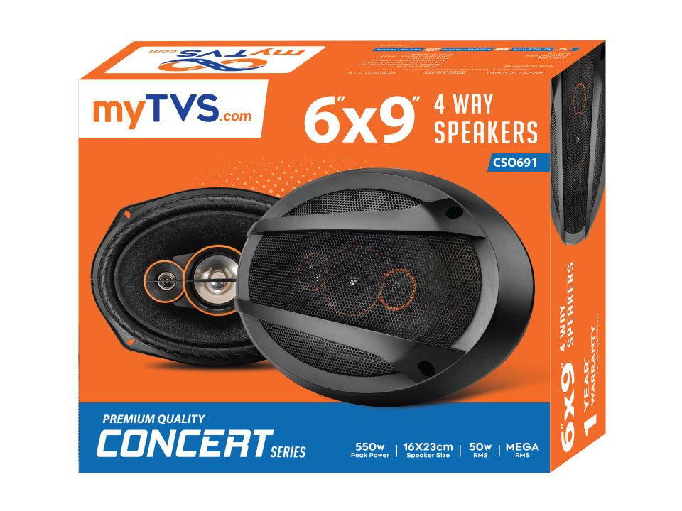 myTVS CSO691 6x 9 550W 4 Way Oval Speaker