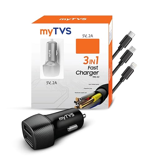 TMC-92 5V 2.1A Dual USB Charger with 3in1 Cable