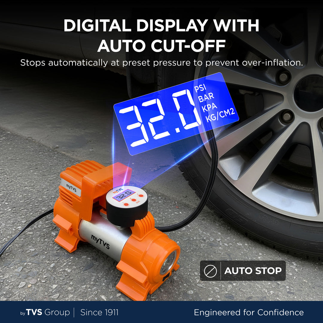myTVS TI-86 Air Jet Digi | Digital Heavy-Duty Tyre Inflator
