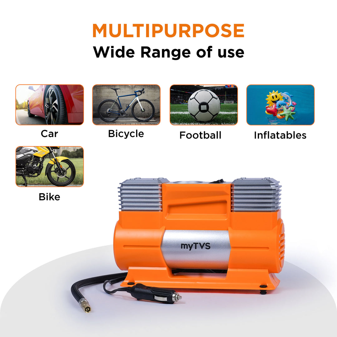 myTVS TI-18 air Monster Dual Cylinder Tyre Inflator (150 Psi)