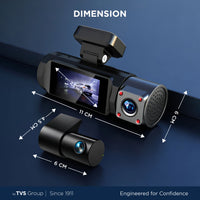 myTVS DVR-05 Dashcam Ultra Plus Triple Vision - Front, Rear & Inside with Wi-Fi