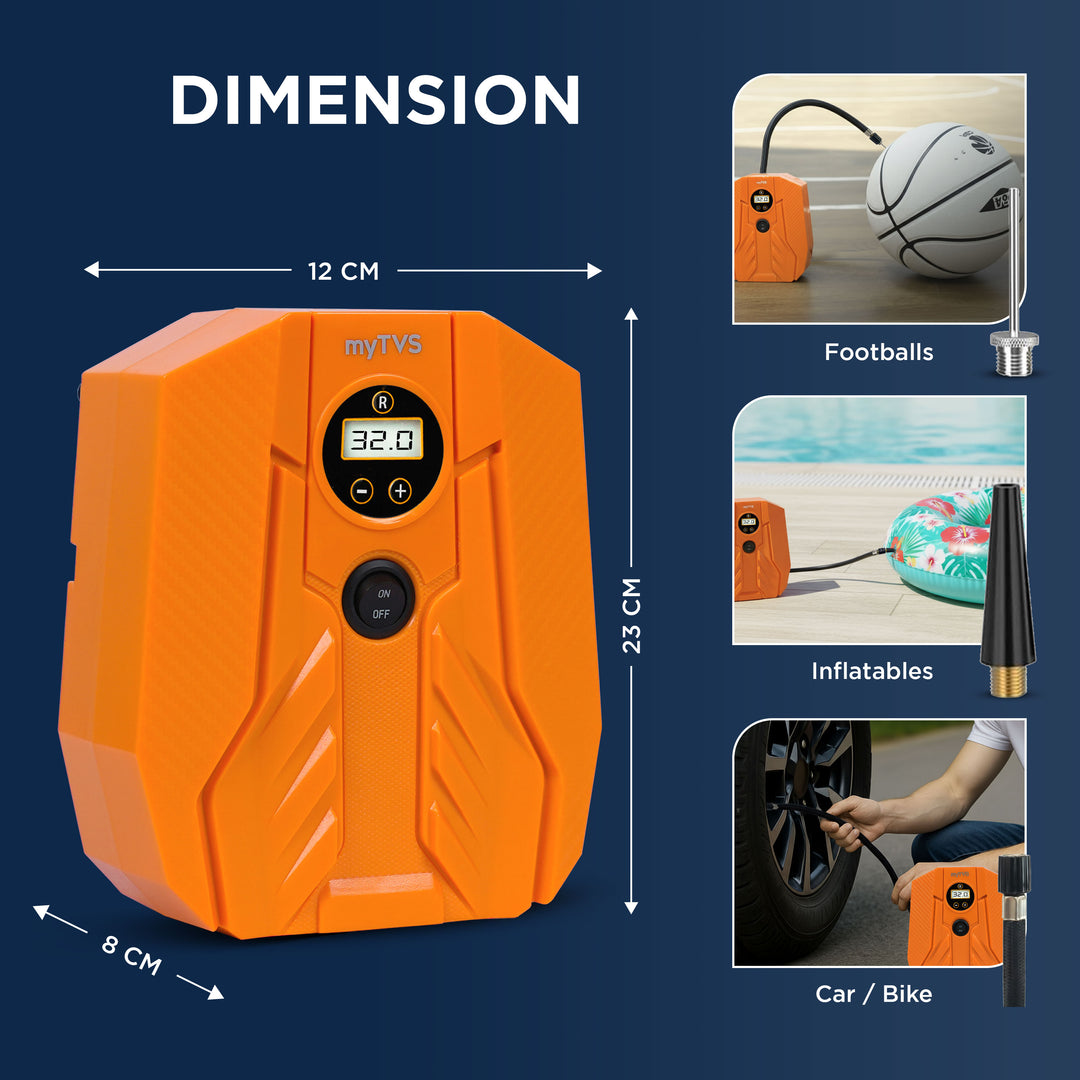myTVS TI-16 Air Champ Digi Tyre Inflator for Car with Digital Auto-Stop