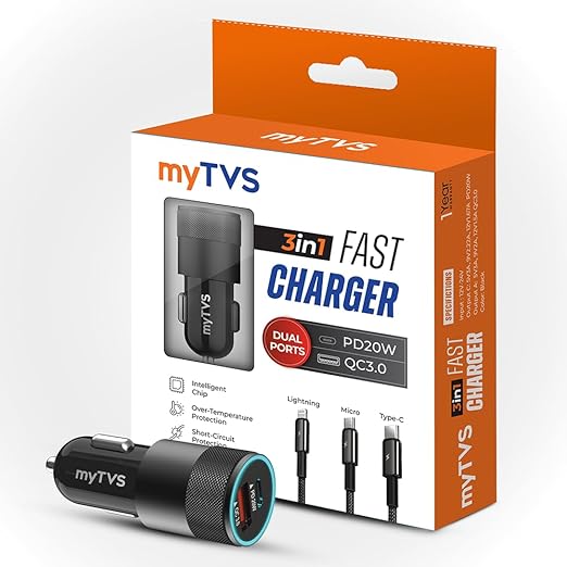 TMC-93 12-24V 38W Dual Output Charger with 3in1 Cable