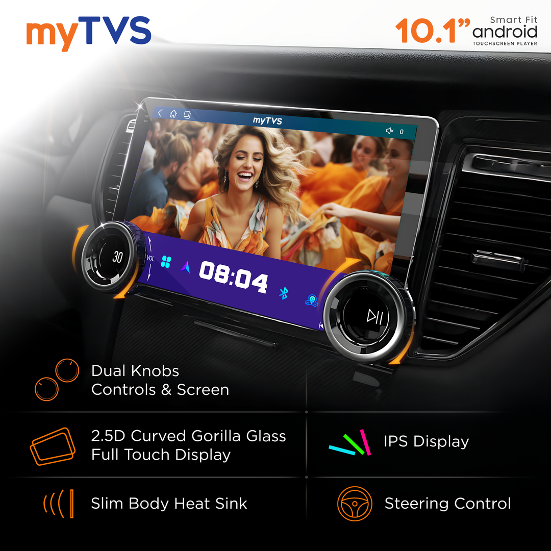 AP-92-4GB/64GB PEARL DIAL WITH AHD LED CAMERA - Dual Knob Android Player With T5L Processor - Android Auto & Carplay