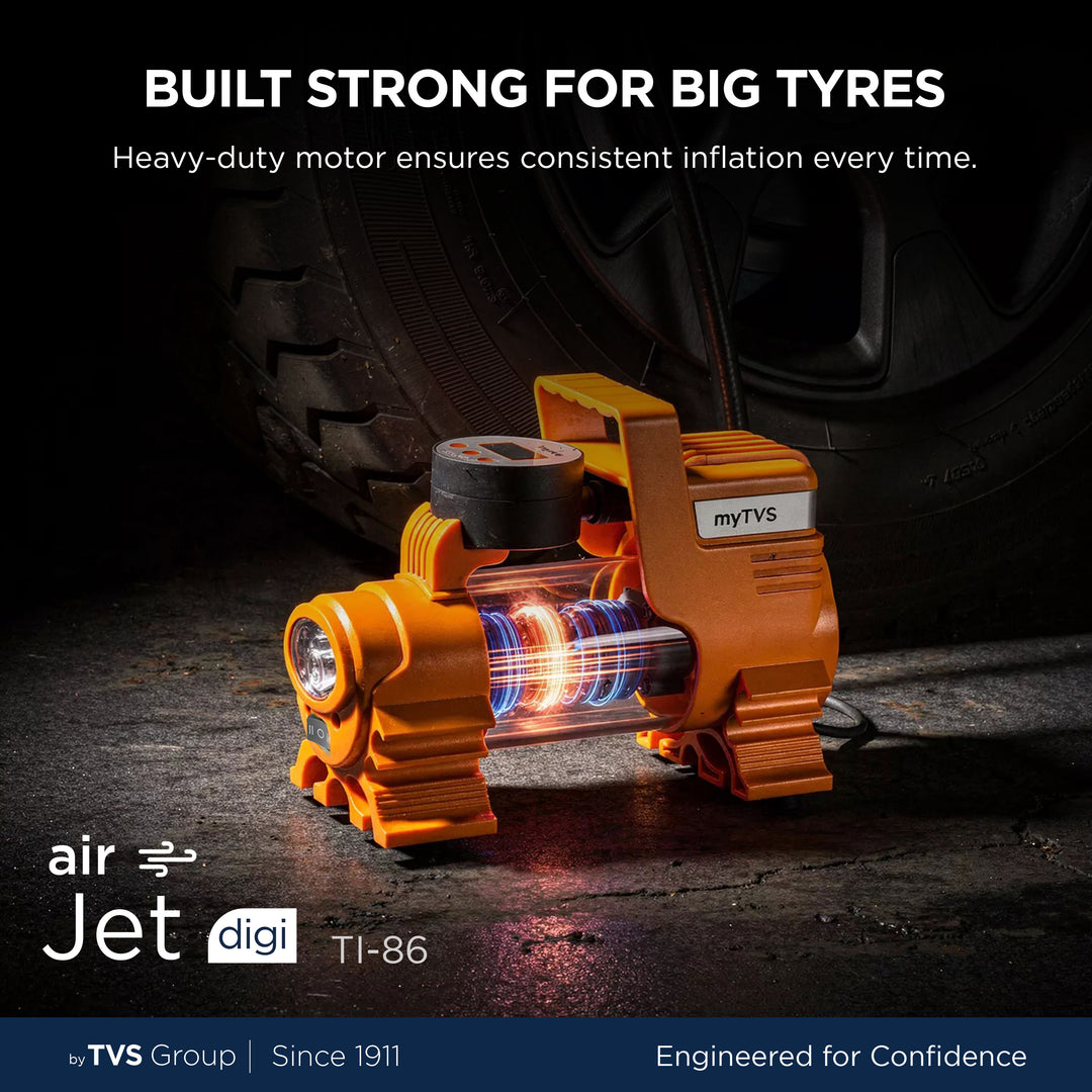 myTVS TI-86 Air Jet Digi | Digital Heavy-Duty Tyre Inflator
