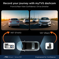 Dash Cam for Car Front & Rear by myTVS DVR-02 Wi-fi 1 Yr Warranty
