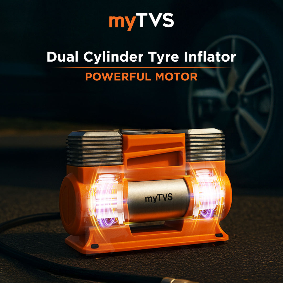 myTVS TI-18 air Monster Dual Cylinder Tyre Inflator (150 Psi)