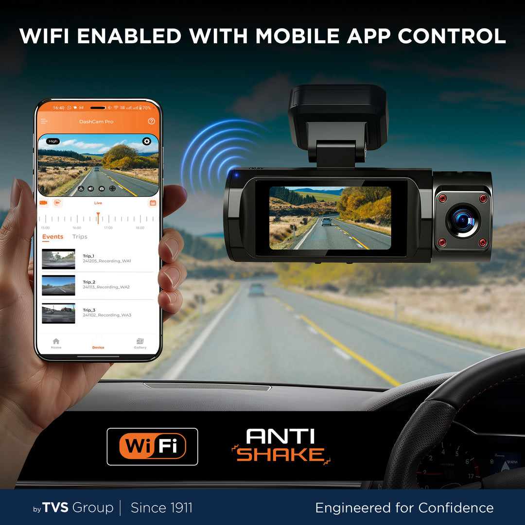 DVR-05 Dashcam Ultra Plus Triple Vision - Front, Rear & Inside with Wi-Fi