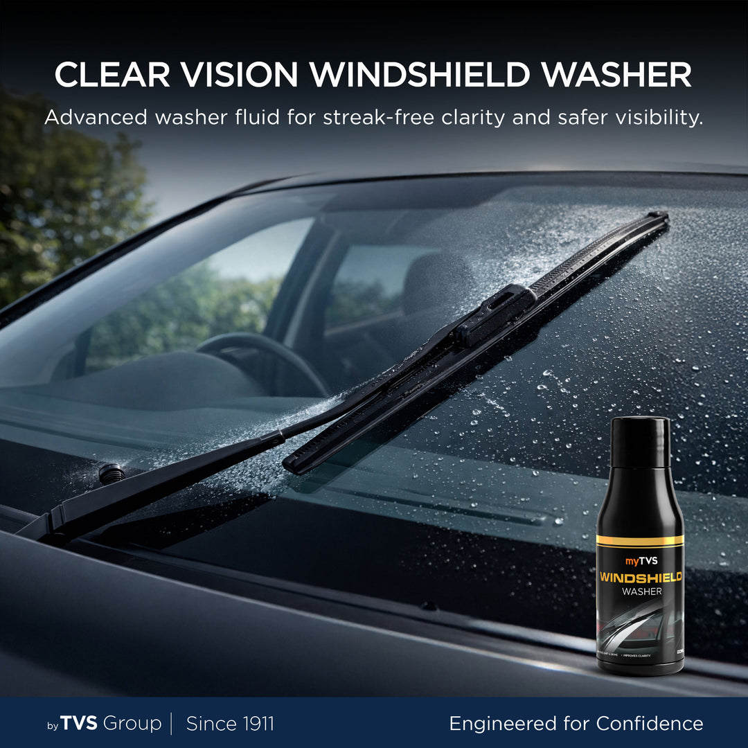 myTVS Clear Vision Windshield Washer fluid bottle for cleaning the wet front glass window