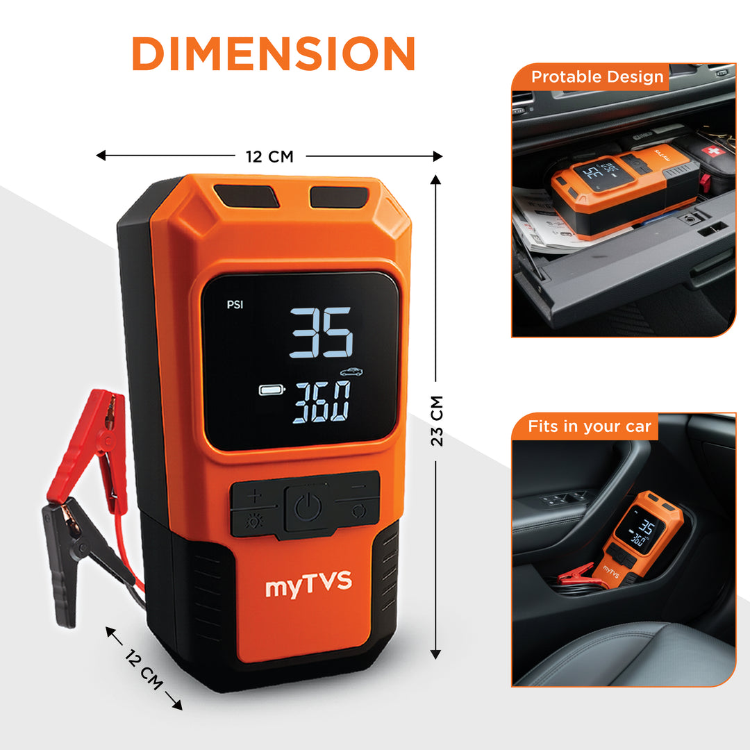 JS-1 Compact 3-in-1 Jump starter FOR CAR with Tyre Inflator & Power Bank