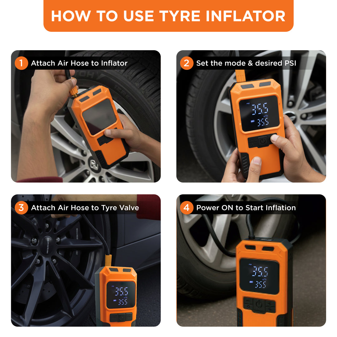 JS-1 Compact 3-in-1 Jump starter FOR CAR with Tyre Inflator & Power Bank