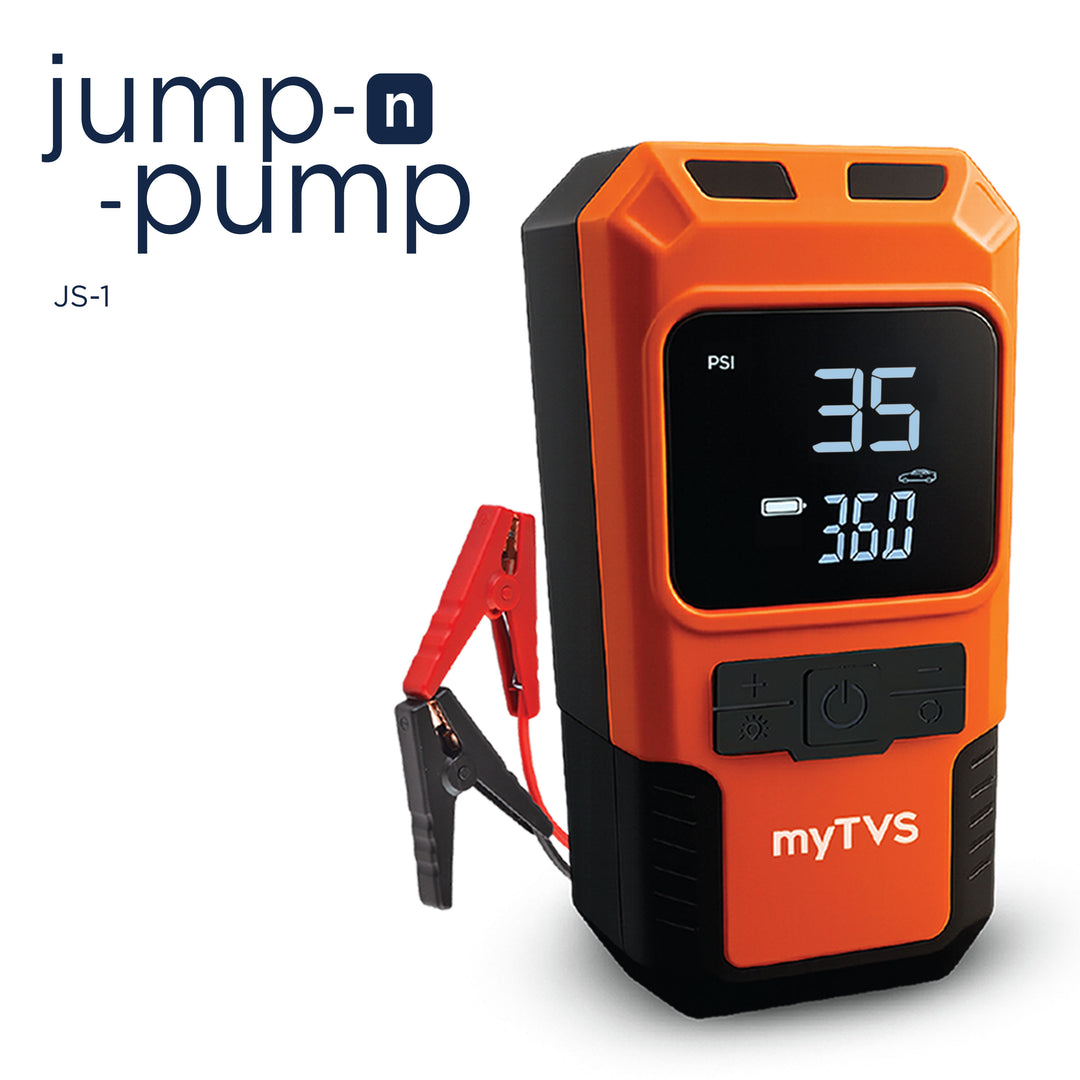 myTVS JS-1 Jump-n-Pump Portable Jump Starter with Tyre Inflator & Power Bank