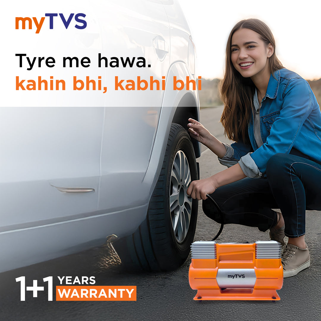 myTVS TI-18 air Monster Dual Cylinder Tyre Inflator (150 Psi)