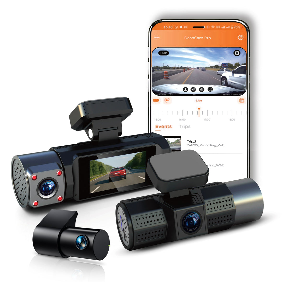 DVR-05 Dashcam Ultra Plus Triple Vision - Front, Rear & Inside with Wi-Fi