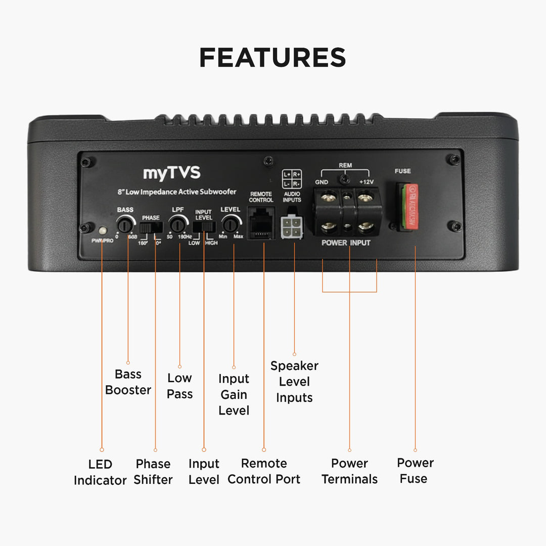 myTVS VIBE X SERIES 8" Underseat Subwoofer VXSW-8