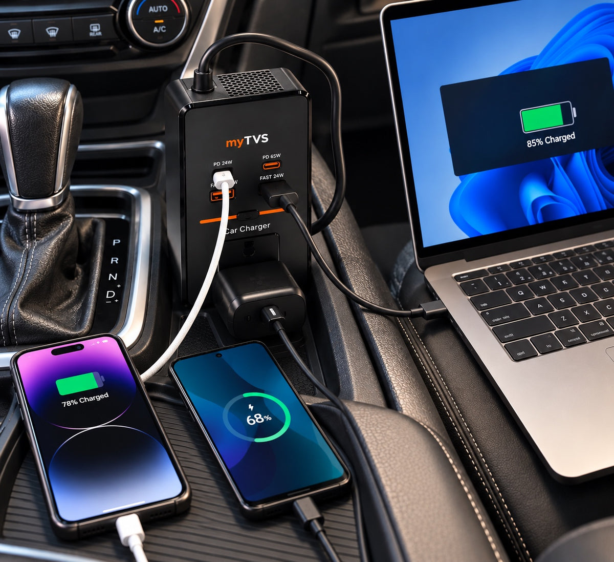 Car Laptop & Mobile Fast Charger with Extension Cable | 200W, 65W PD | CLC-2 — image 7
