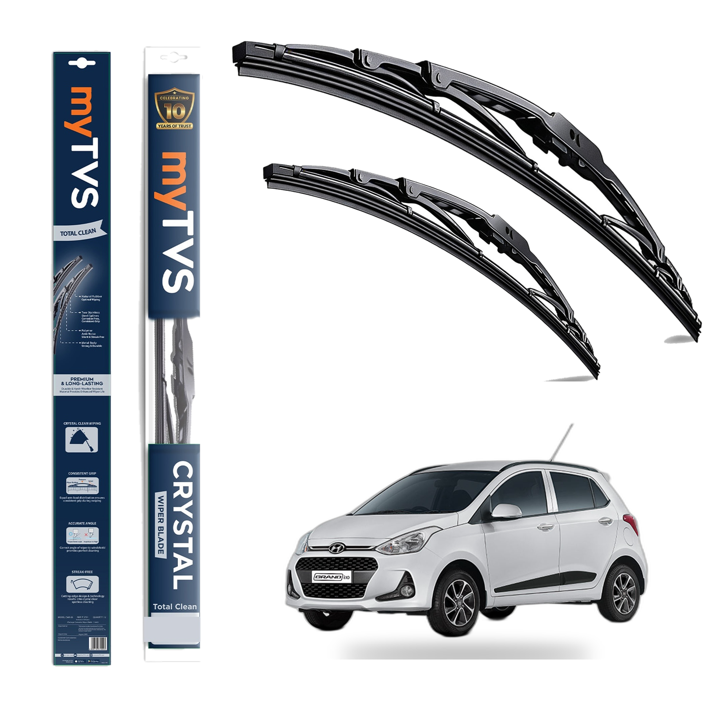 Frameless Wiper Blades for Hyundai i10 Grand (22 x 16) — image 2