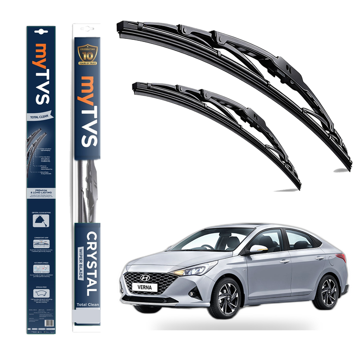 Metal Wiper Blades for Hyundai Verna 2017 (24 x 16)