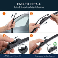 myTVS Frameless Wiper Blades - easy to install steps