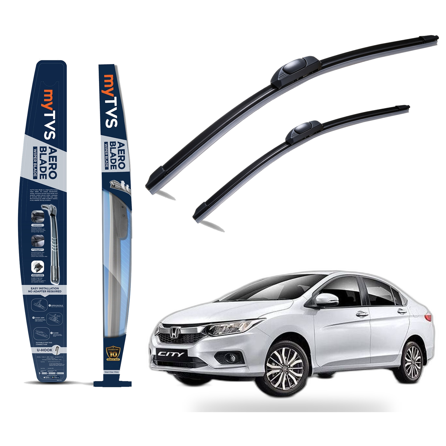 Frameless Wiper Blades for Honda City 2017 (24 x 14) — image 1