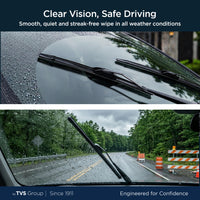 myTVS Frameless Wiper Blades - clear vision safe driving