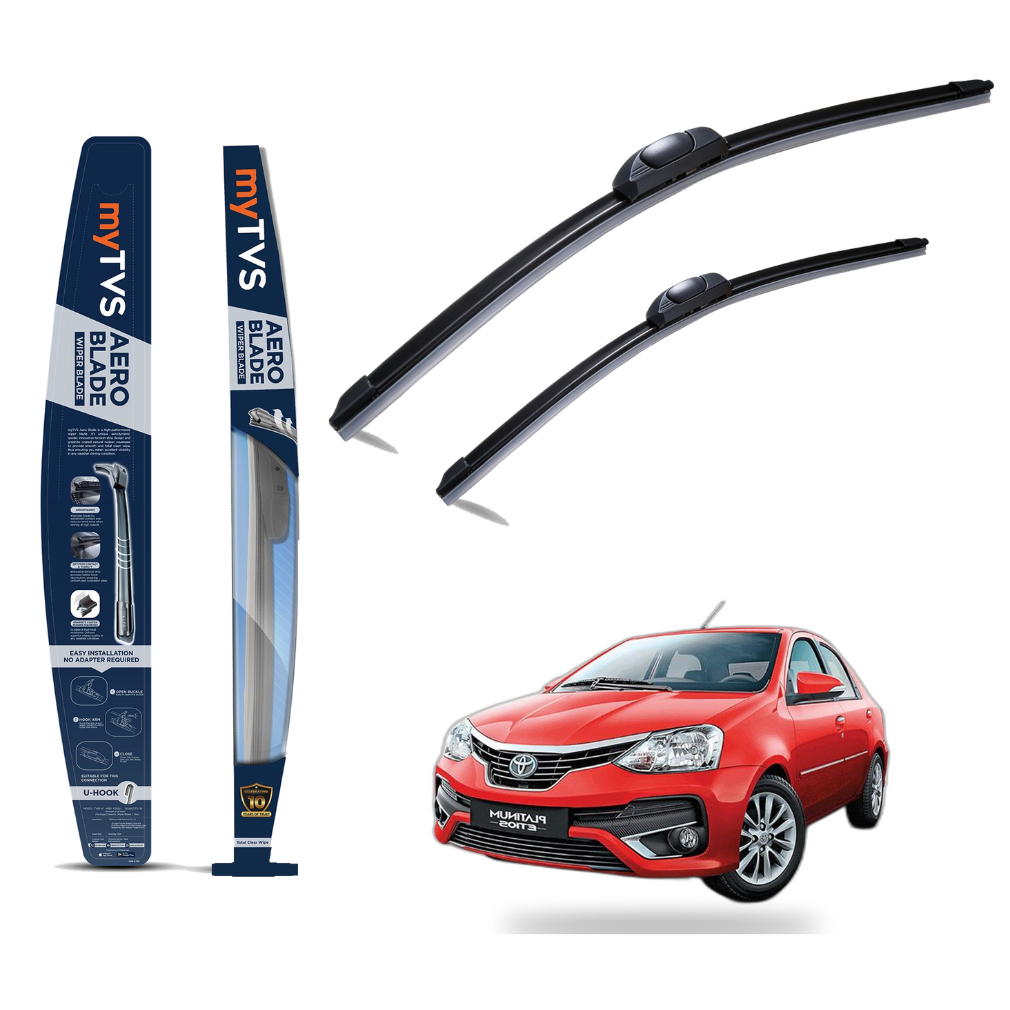 Frameless Wiper Blades for Toyota Etios (22 x 16) — image 1