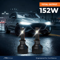 myTVS Hawk Eye Plus 152W LED8 headlight — black heatsink body