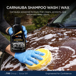 Load image into Gallery viewer, myTVS Carnauba Shampoo Wash and Wax bottle for car washing and deep gloss paint protection