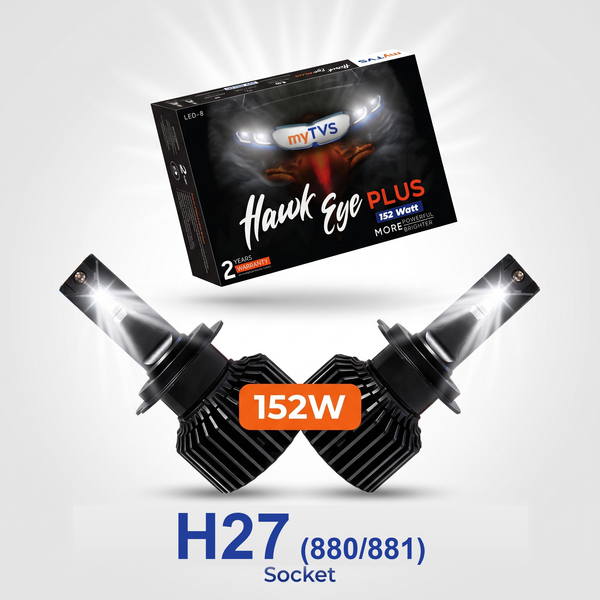 myTVS 152W LED headlight bulb — H27 socket